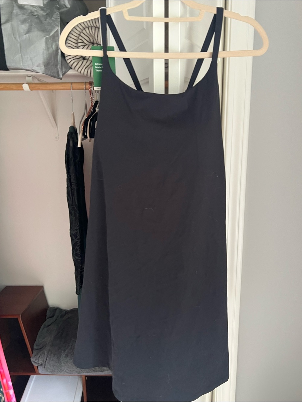 HALARA Black Mini Slip Dress with Double Straps